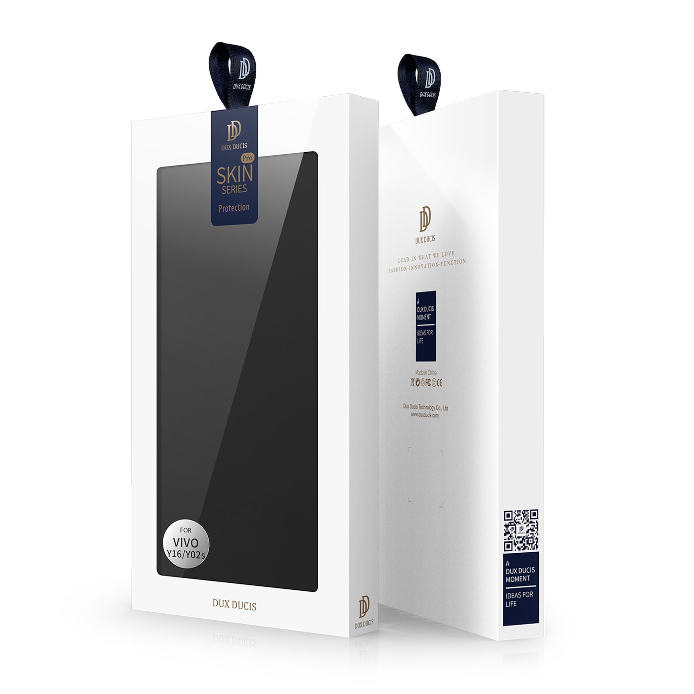 Dux Ducis Skin Pro-etui Vivo Y16 / Y02s lommebokhylsterdeksel med klaff svart