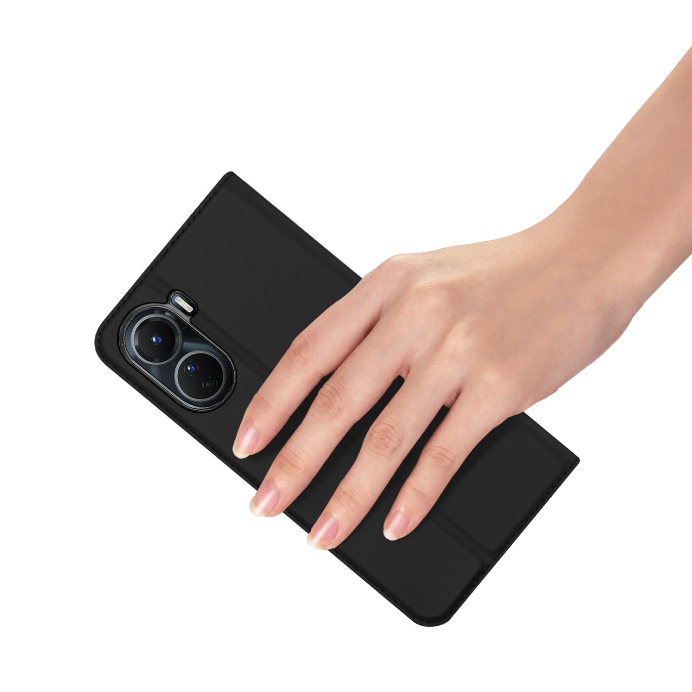 Dux Ducis Skin Pro-etui Vivo Y16 / Y02s lommebokhylsterdeksel med klaff svart
