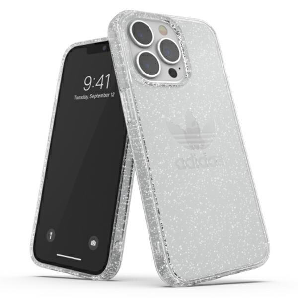 Adidas OR beskyttende klart etui med glitter til iPhone 13 Pro / iPhone 13 - gjennomsiktig sølv
