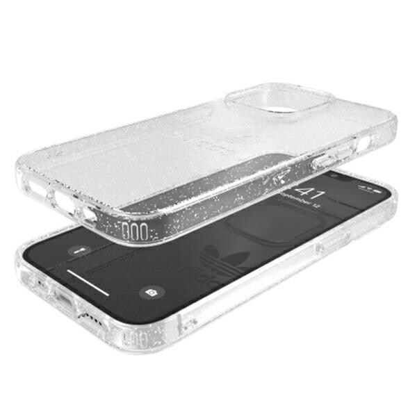Adidas OR beskyttende klart etui med glitter til iPhone 13 Pro / iPhone 13 - gjennomsiktig sølv