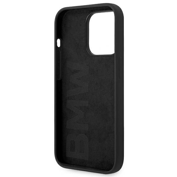 BMW Silikonetui med metallogo for iPhone 14 Pro - svart