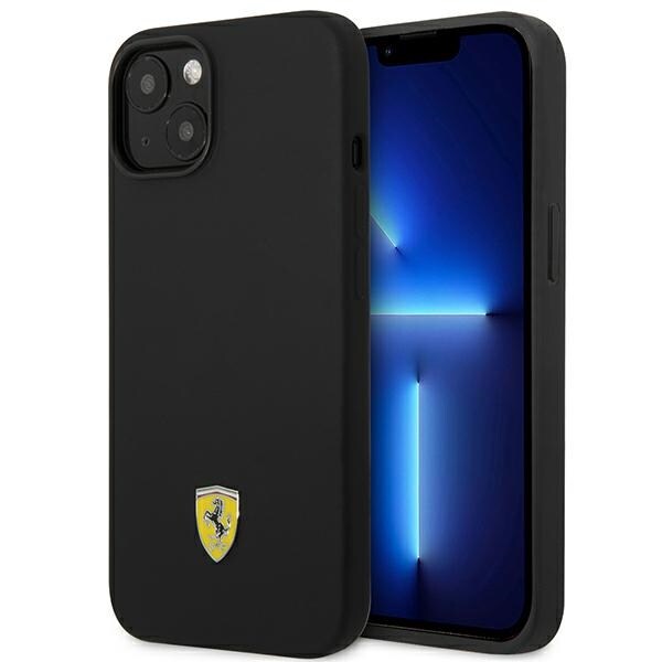 Ferrari FEHCP14SSIBBK iPhone 14 6,1" svart/svart hardcase Silikon Metal Logo