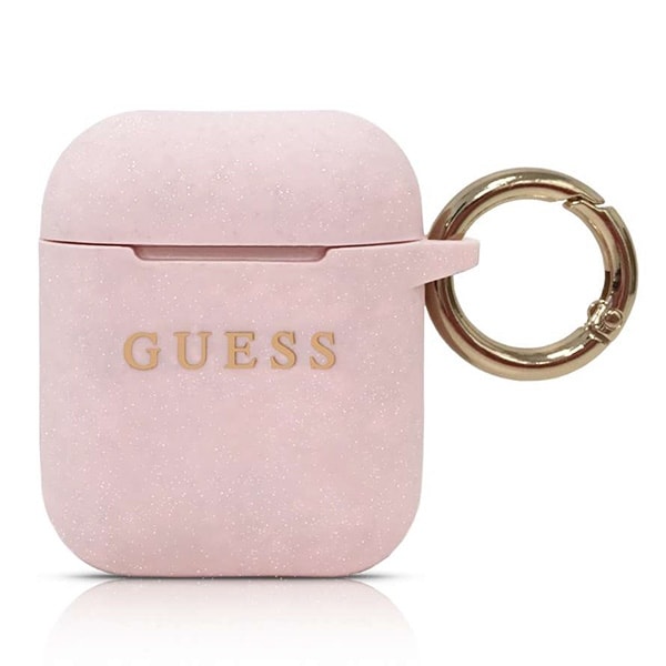 Guess GUACCSILGLLP AirPods deksel lys rosa / rosa Silikon Glitter