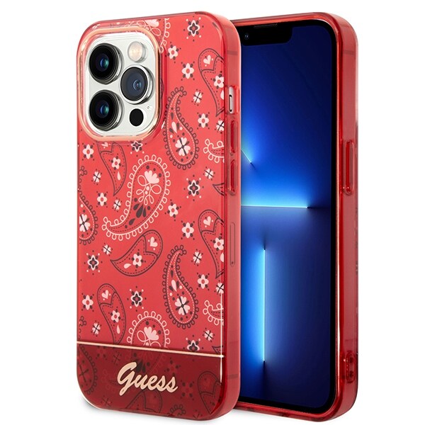 Guess GUHCP14LHGBNHR iPhone 14 Pro 6,1" rød/rød hardcase Bandana Paisley