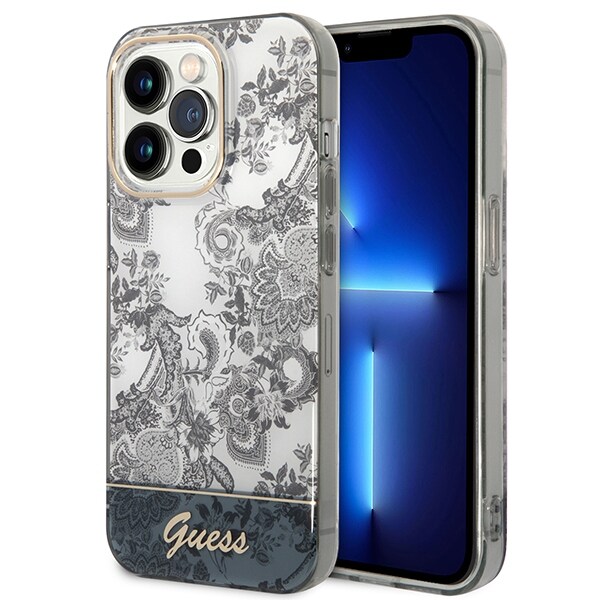 Guess GUHCP14XHGPLHG iPhone 14 Pro Max 6,7" grå / grå hardcase Porcelain Collection