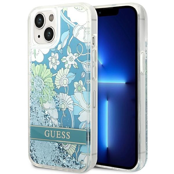 Guess GUHCP14SLFLSN iPhone 14 6,1" grønn / grønn hardcase Flower Liquid Glitter