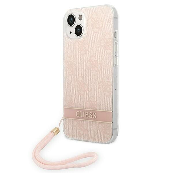 Guess GUOHCP14MH4STP iPhone 14 Plus 6,7" rosa / rosa hardcase 4G Print Strap