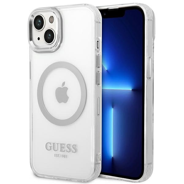 Guess GUHMP14SHTRMS iPhone 14 6,1" sølv/sølv hardcase Metal Outline Magsafe