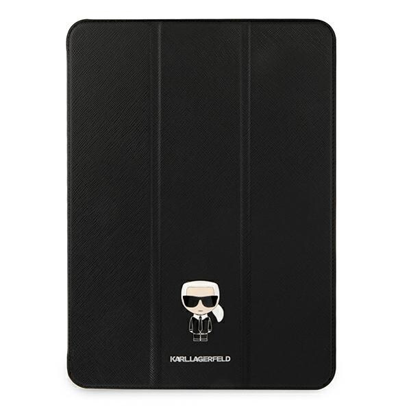 Karl Lagerfeld Saffiano Ikonic Karl-etui for iPad 12,9" Pro 2021 - Svart