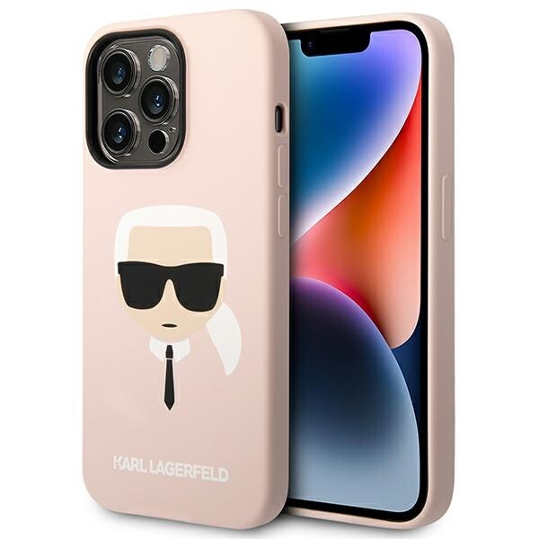 Karl Lagerfeld KLHCP14LSLKHLP iPhone 14 Pro 6.1 "hardcase rosa / rosa silikon Karl`s Head