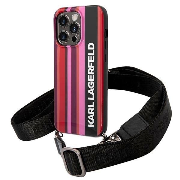 Karl Lagerfeld KLHCP14XSTSTSTP iPhone 14 Pro Max 6,7 "hardcase rosa / rosa Color Stripes Strap