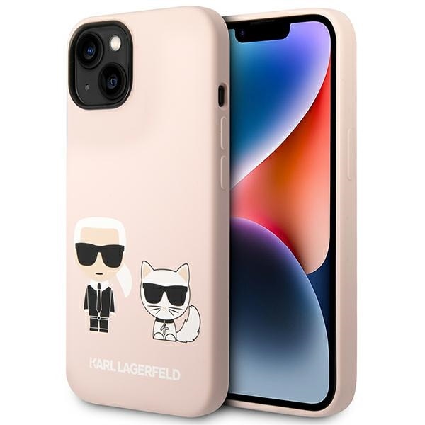 Karl Lagerfeld KLHMP14SSSKCI iPhone 14 6.1" Hardcase Light Pink/Silicone Karl & Choupette MagSafe