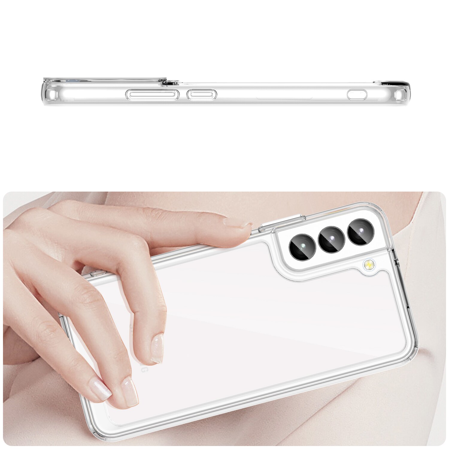 Outer Space Case for Samsung Galaxy S23+-deksel med en fleksibel, gjennomsiktig ramme