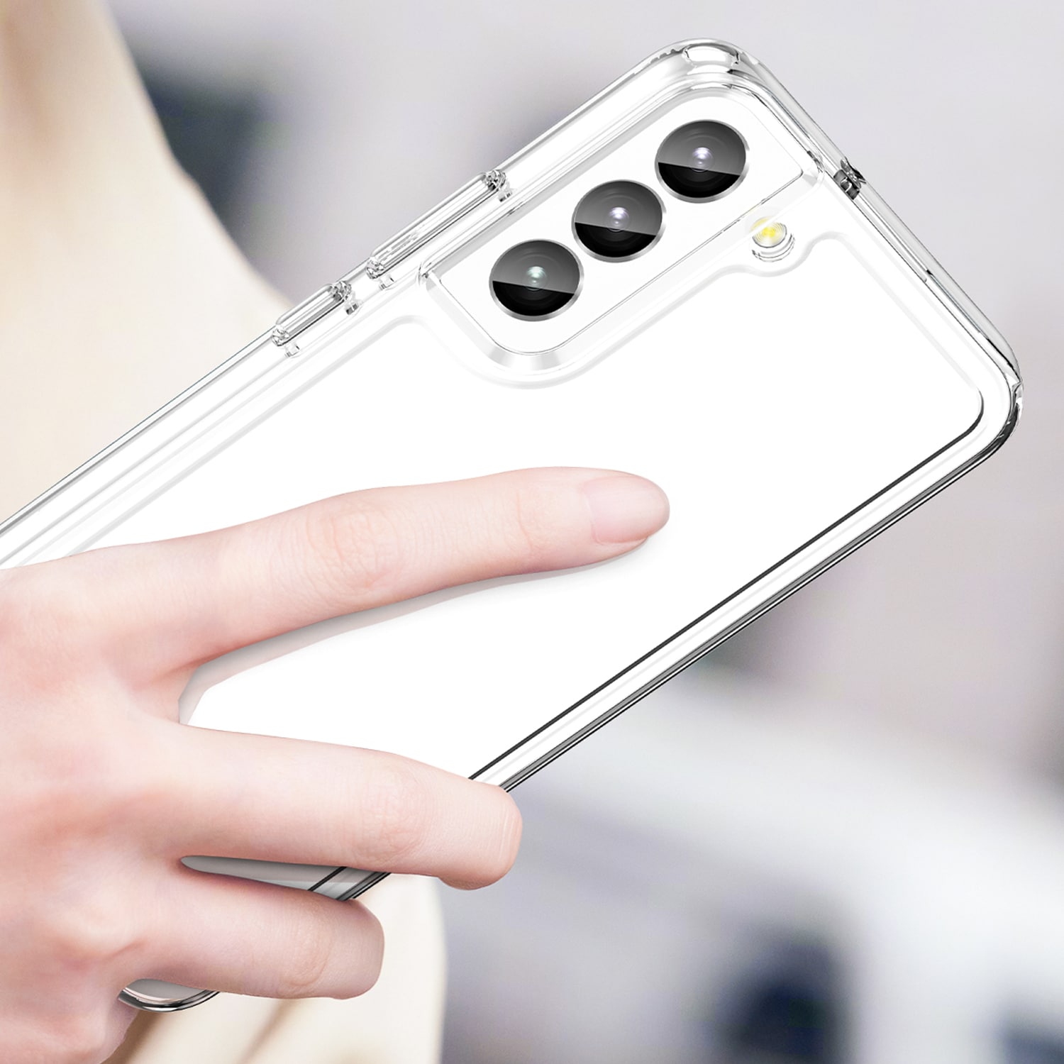 Outer Space Case for Samsung Galaxy S23+-deksel med en fleksibel, gjennomsiktig ramme