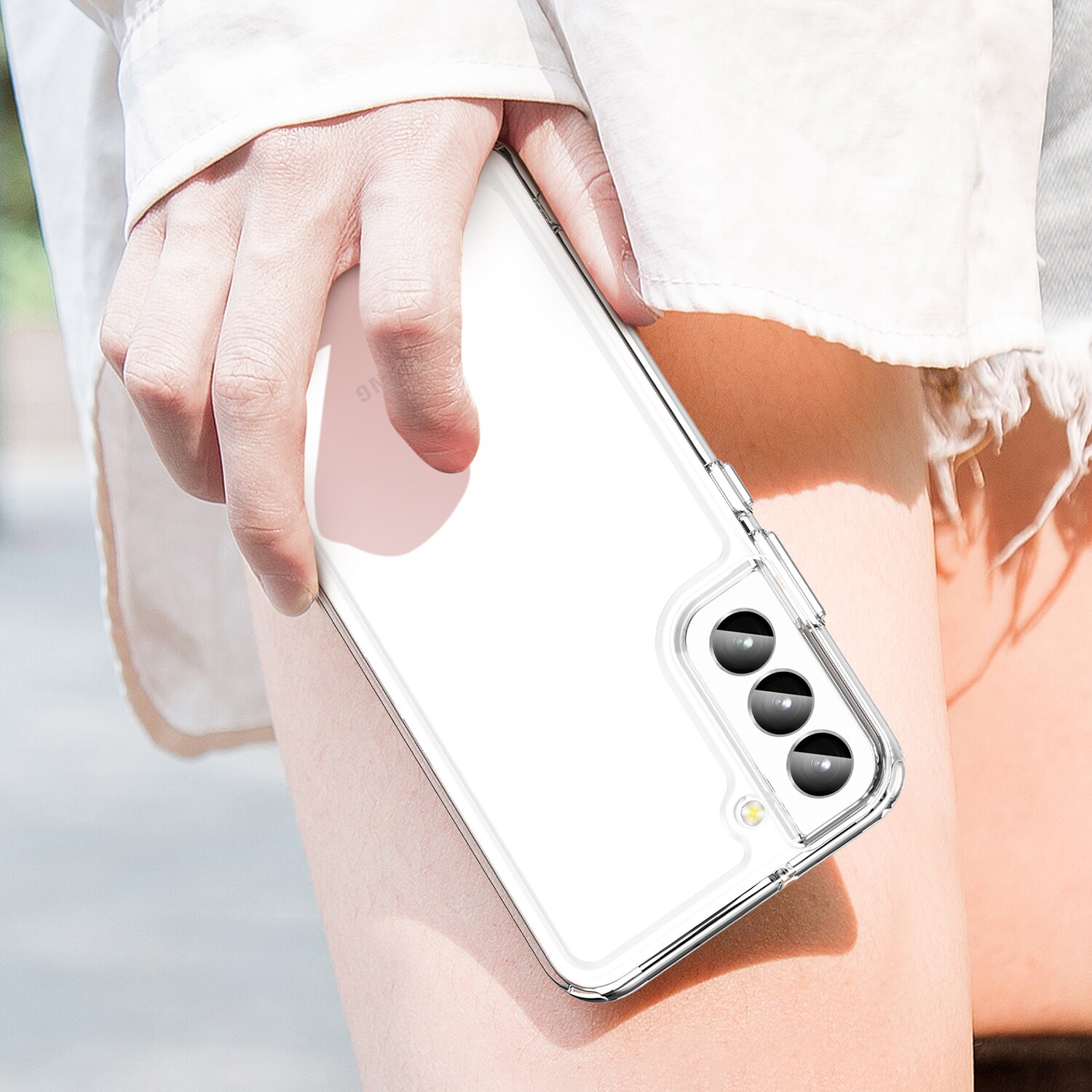 Outer Space Case for Samsung Galaxy S23+-deksel med en fleksibel, gjennomsiktig ramme