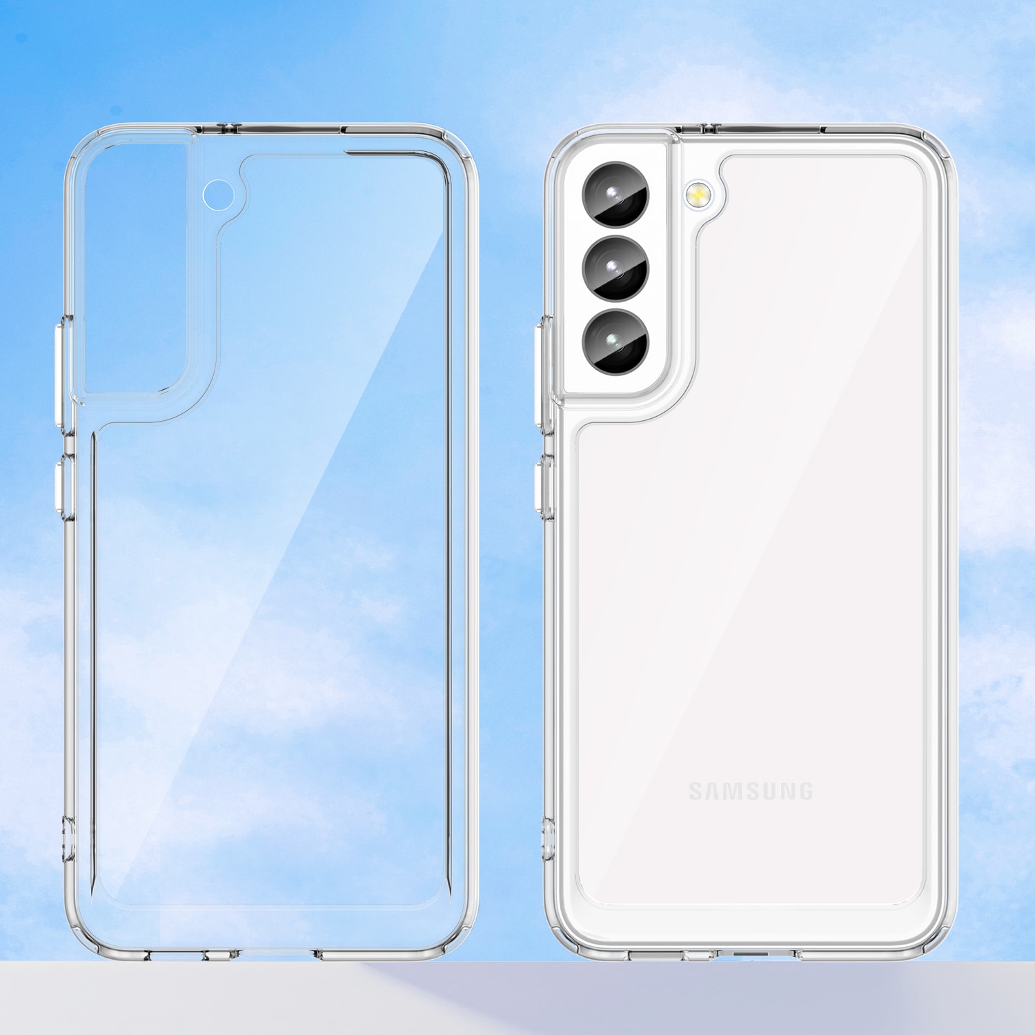 Outer Space Case for Samsung Galaxy S23+-deksel med en fleksibel, gjennomsiktig ramme