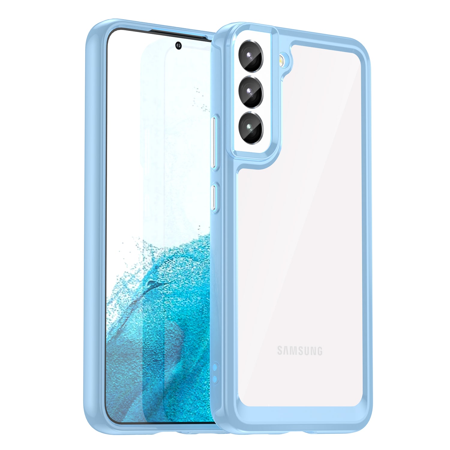 Outer Space Case for Samsung Galaxy S23+ deksel med en fleksibel ramme blå