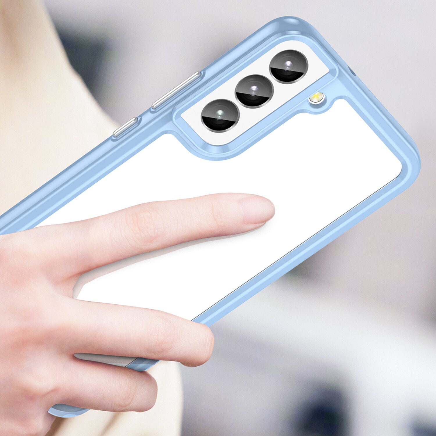 Outer Space Case for Samsung Galaxy S23+ deksel med en fleksibel ramme blå