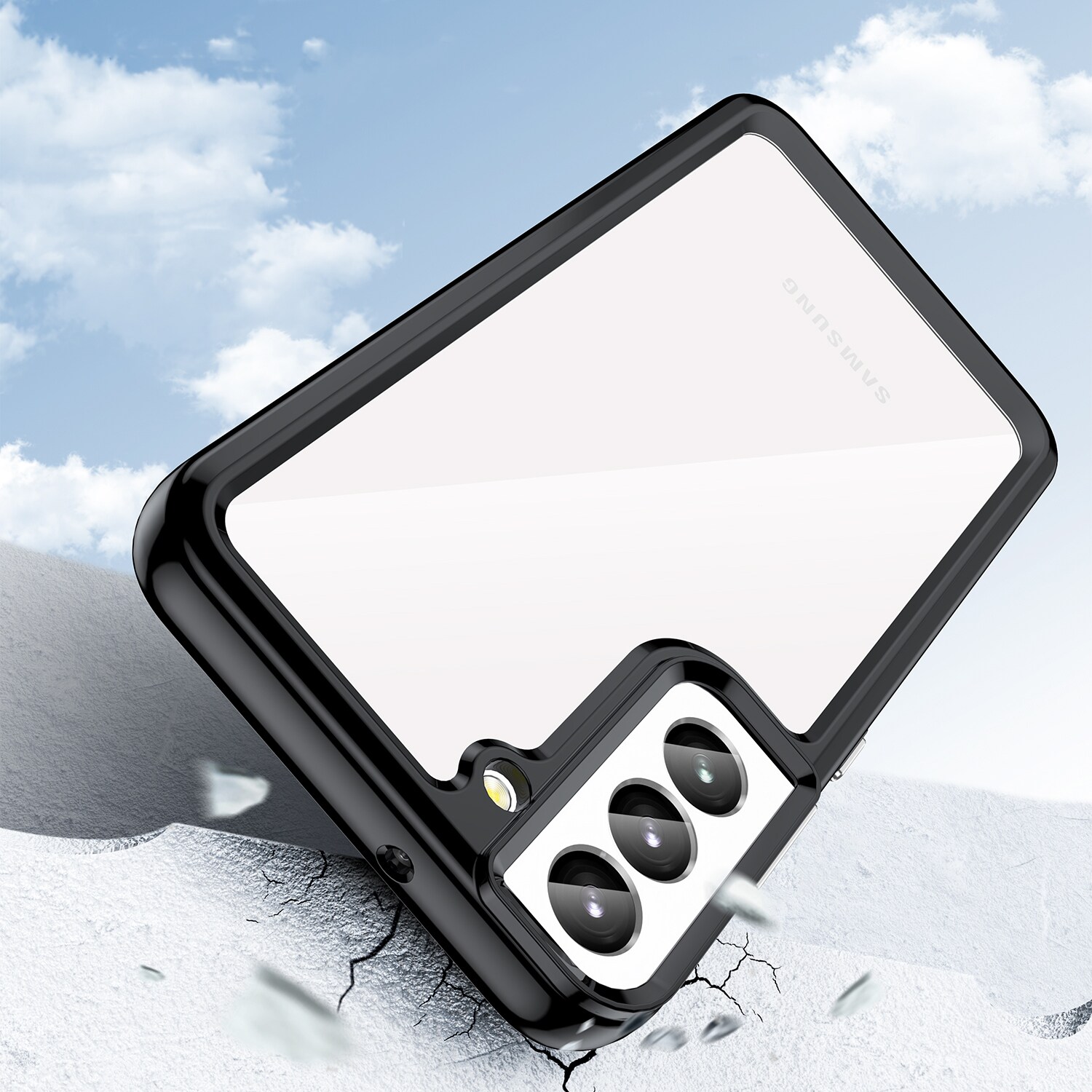 Outer Space Case for Samsung Galaxy S23+ deksel med en fleksibel ramme svart