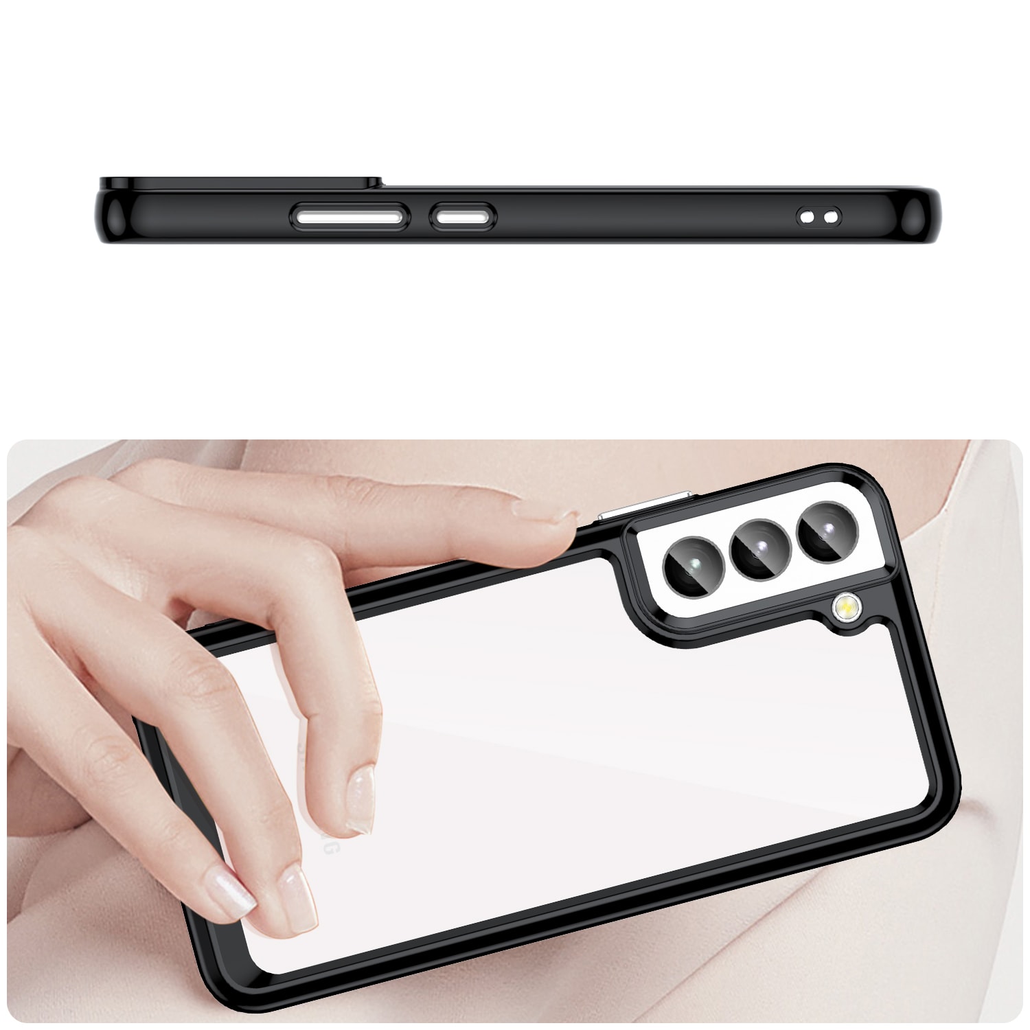 Outer Space Case for Samsung Galaxy S23+ deksel med en fleksibel ramme svart