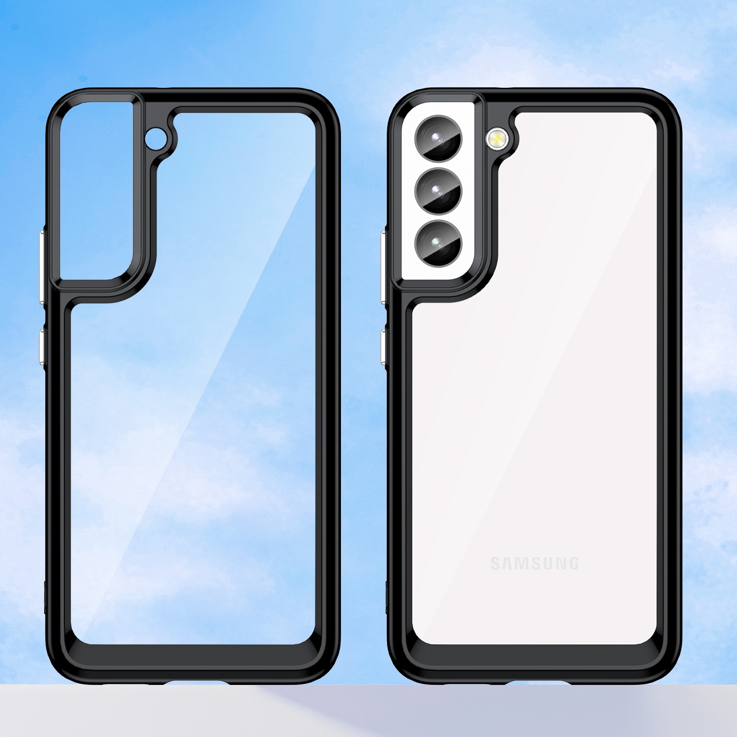 Outer Space Case for Samsung Galaxy S23+ deksel med en fleksibel ramme svart