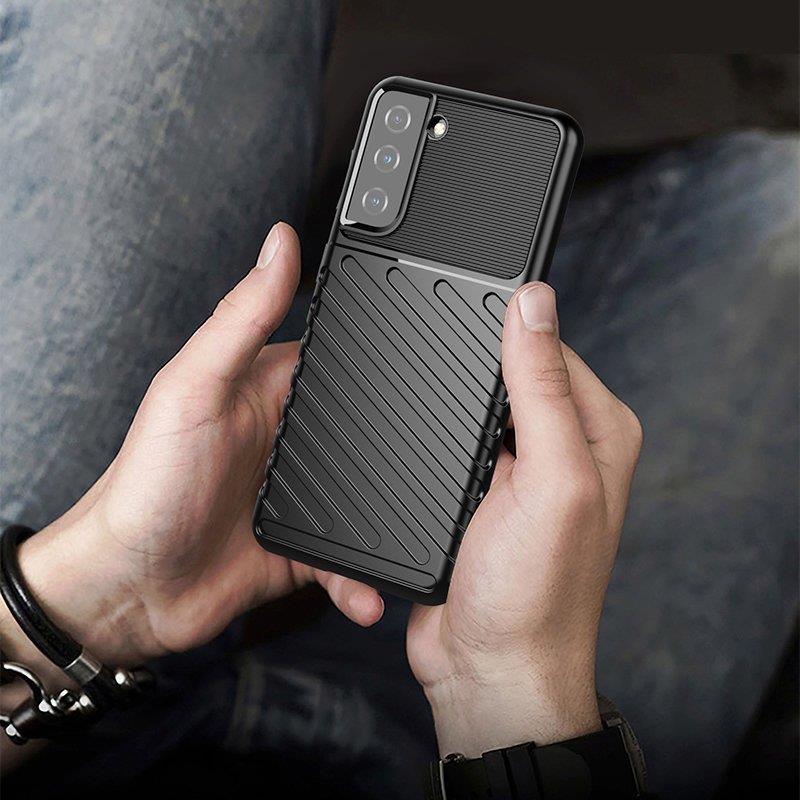 Thunder Case-etui for Samsung Galaxy S23+ panseretui i silikon svart