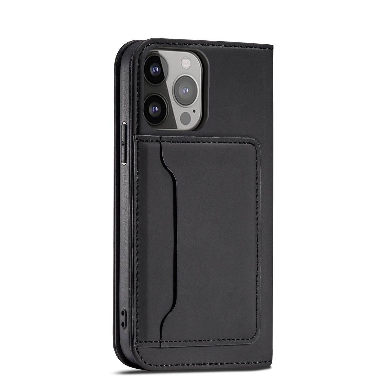 Magnet Kortveske for Samsung Galaxy S23 + flip cover lommebok stativ svart