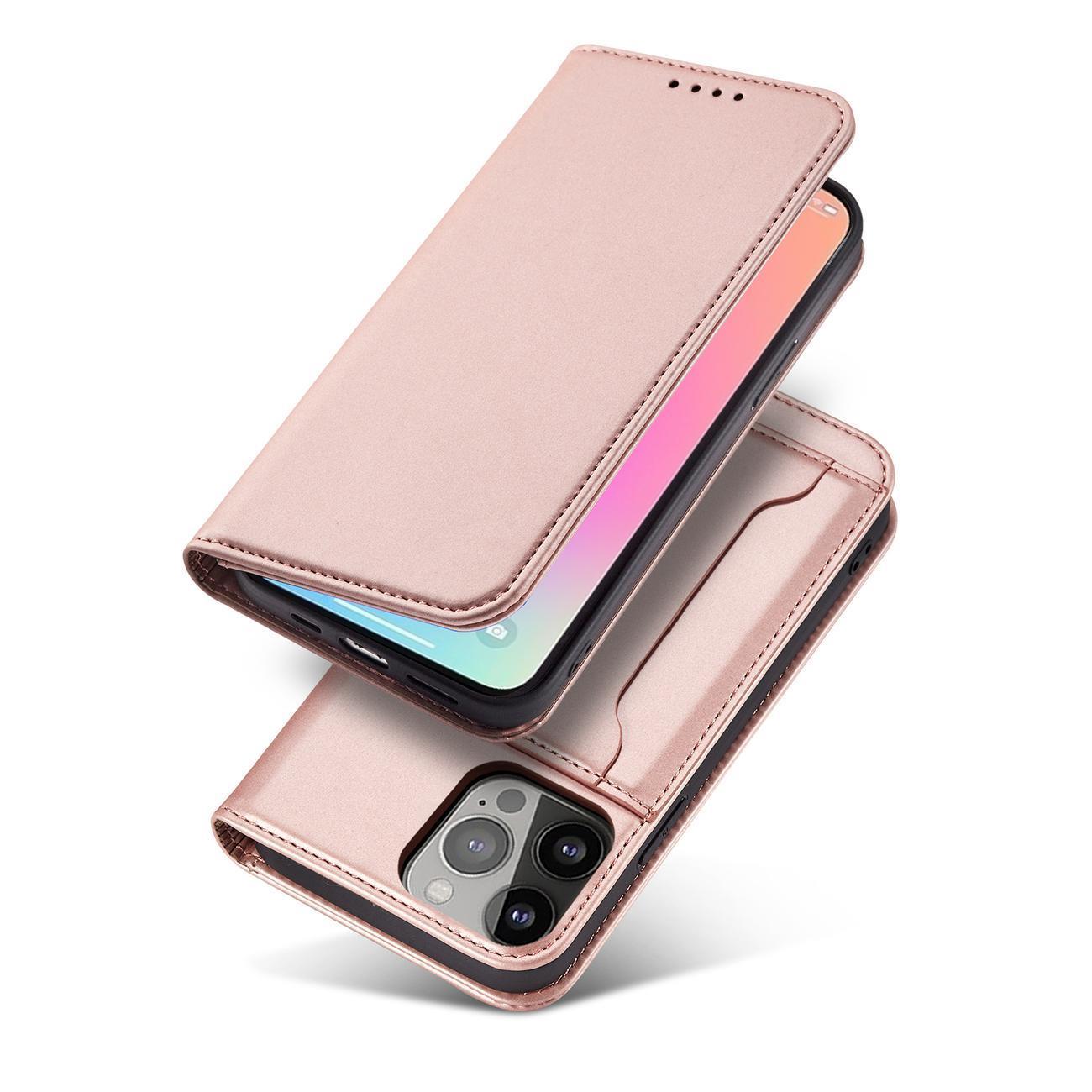 Magnet Kortveske for Samsung Galaxy S23 + flip cover lommebok stativ rosa