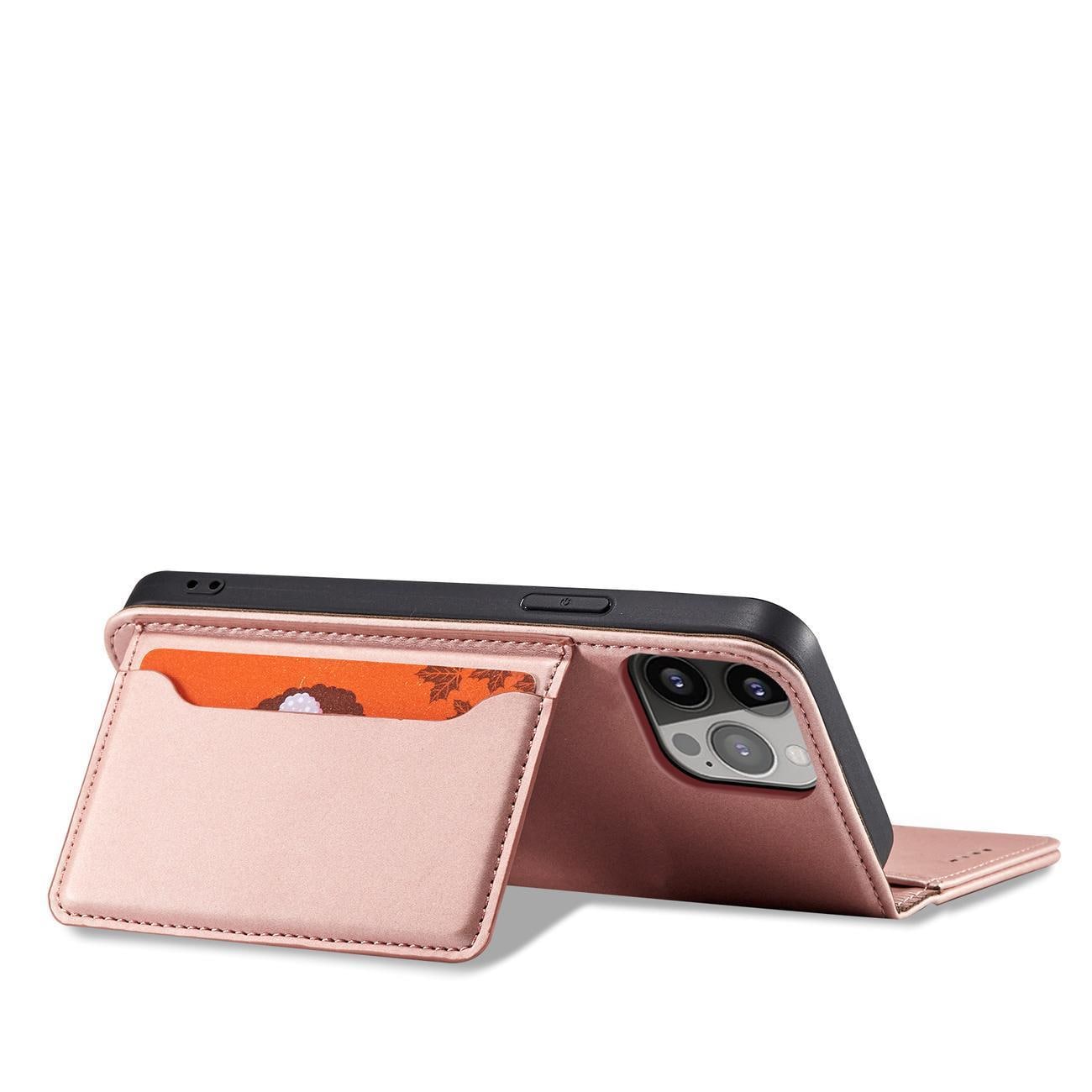 Magnet Kortveske for Samsung Galaxy S23 + flip cover lommebok stativ rosa