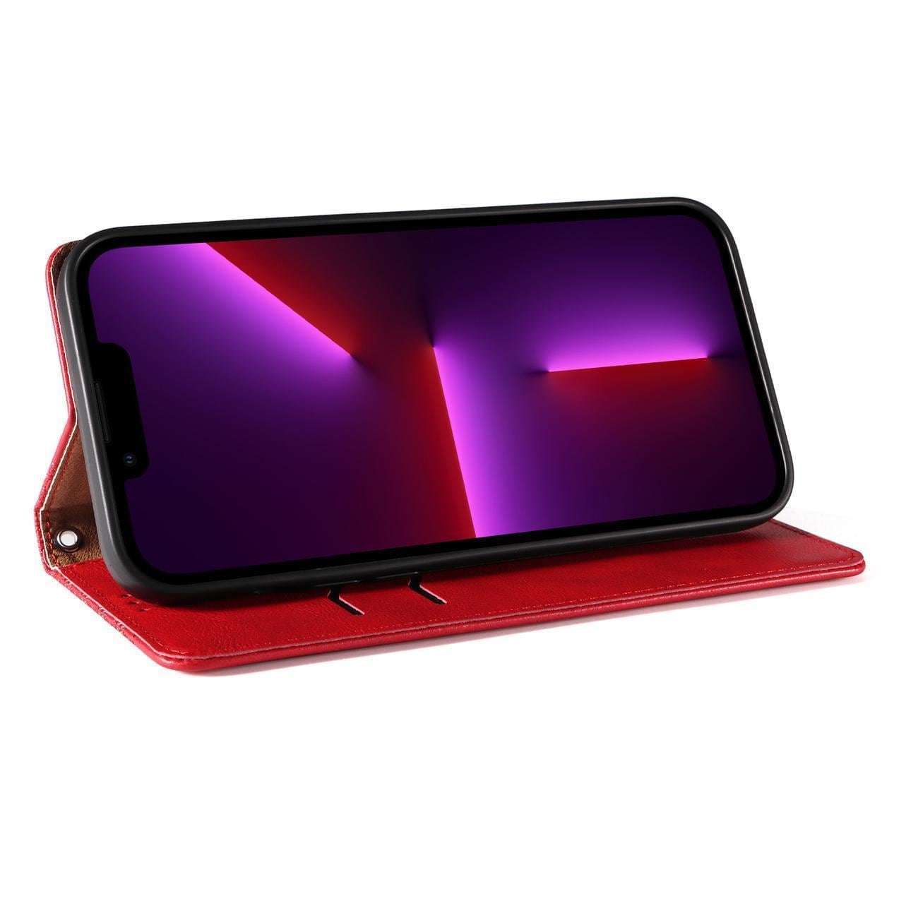 Magnet Strap Case for Samsung Galaxy S23 + Flip Wallet Mini Lanyard Stand rød