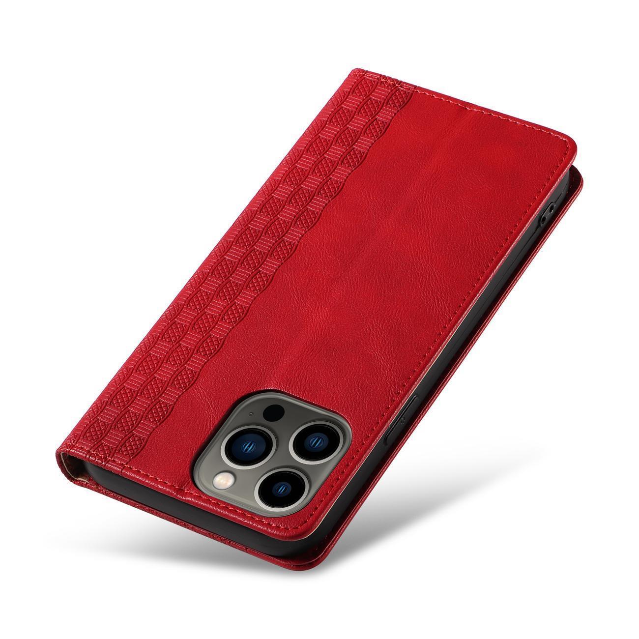 Magnet Strap Case for Samsung Galaxy S23 + Flip Wallet Mini Lanyard Stand rød