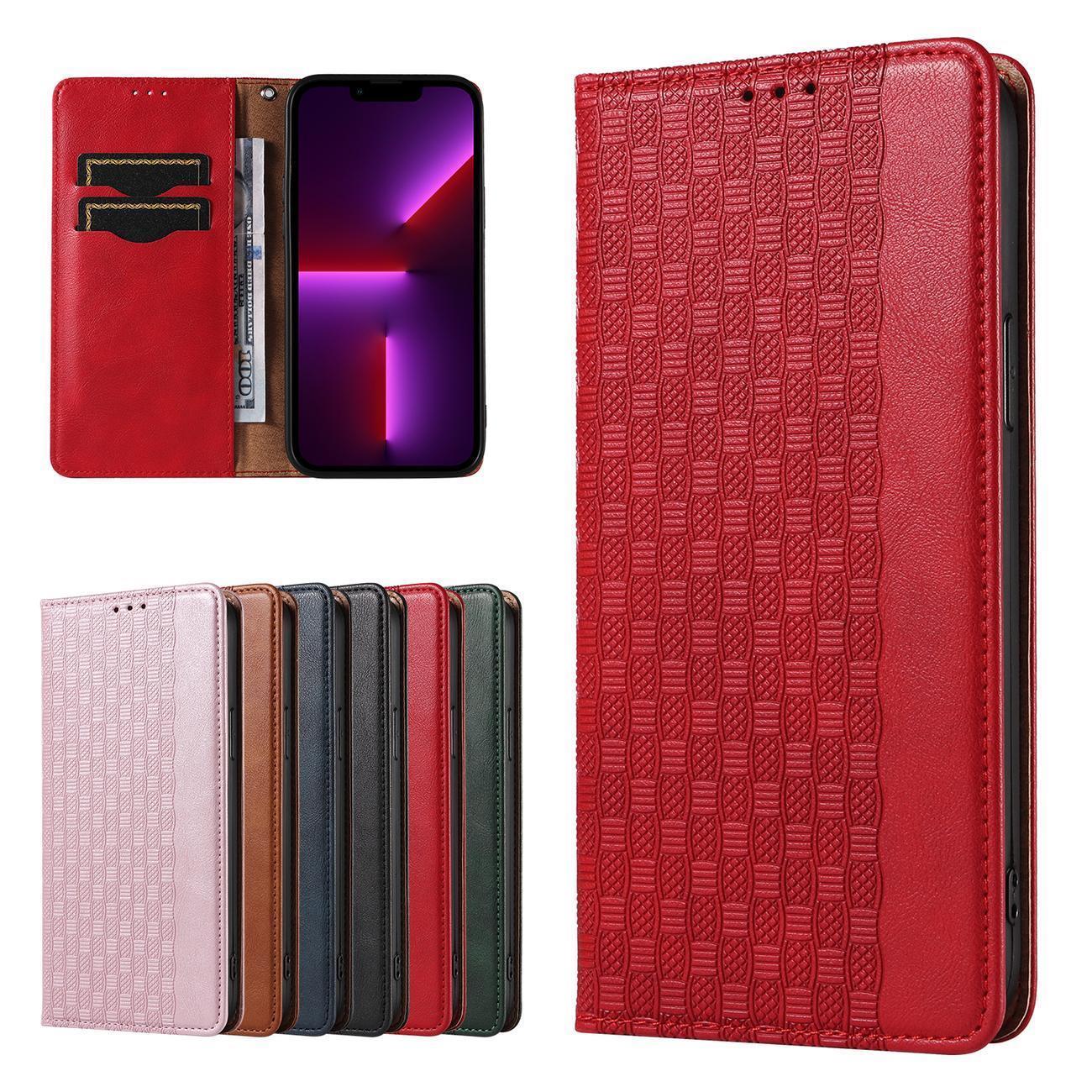 Magnet Strap Case for Samsung Galaxy S23 + Flip Wallet Mini Lanyard Stand rød