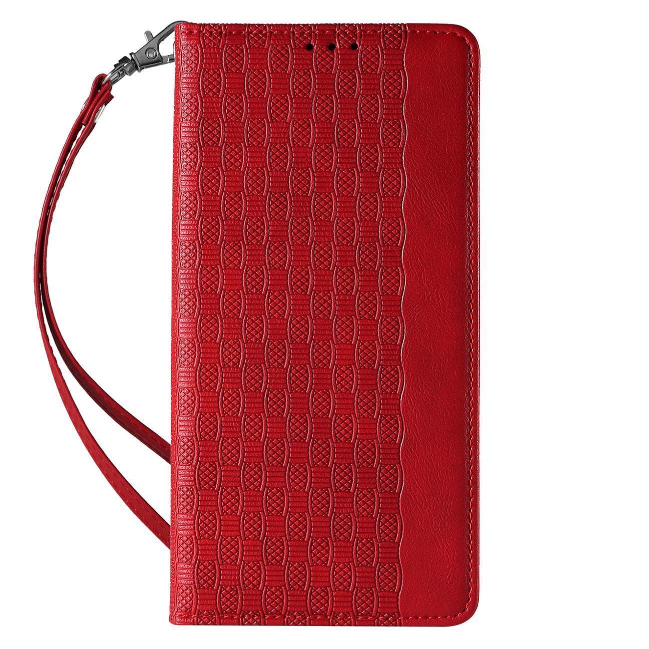 Magnet Strap Case for Samsung Galaxy S23 + Flip Wallet Mini Lanyard Stand rød