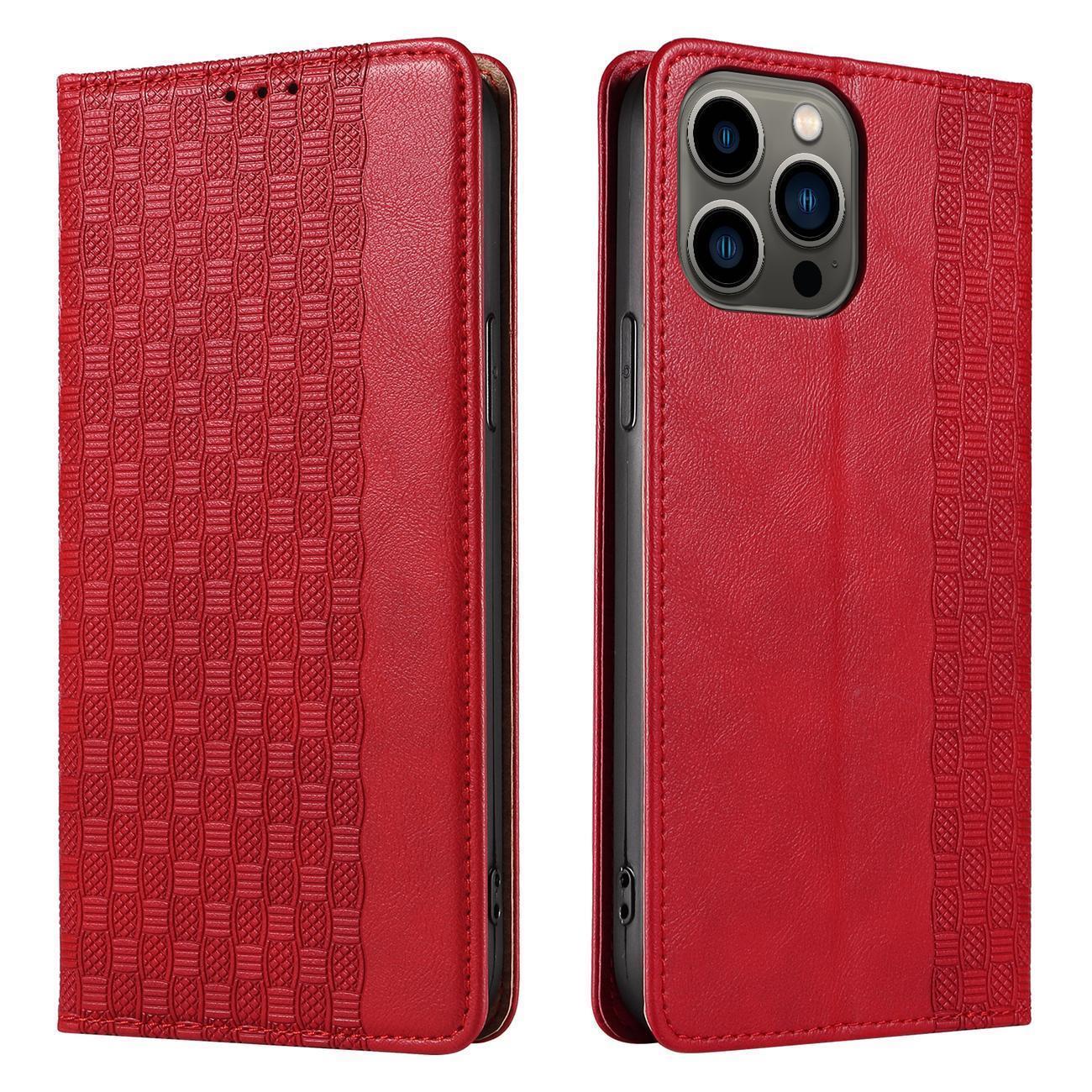 Magnet Strap Case for Samsung Galaxy S23 + Flip Wallet Mini Lanyard Stand rød