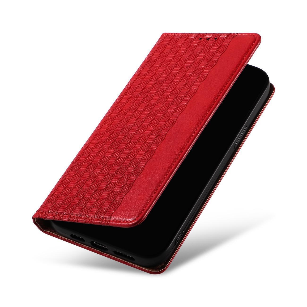 Magnet Strap Case for Samsung Galaxy S23 + Flip Wallet Mini Lanyard Stand rød