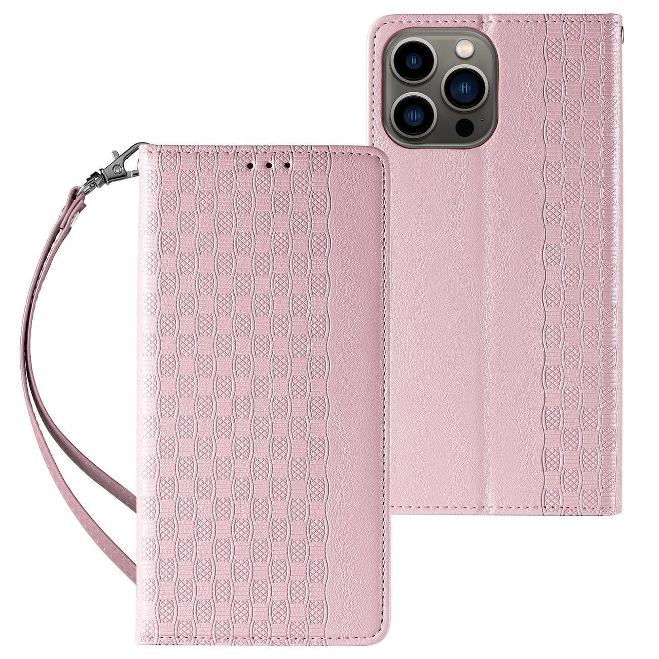 Magnet Stroppveske for Samsung Galaxy S23+ Flip Wallet Mini Lanyard Stand Pink