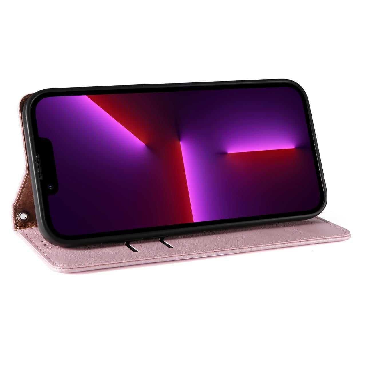 Magnet Stroppveske for Samsung Galaxy S23+ Flip Wallet Mini Lanyard Stand Pink