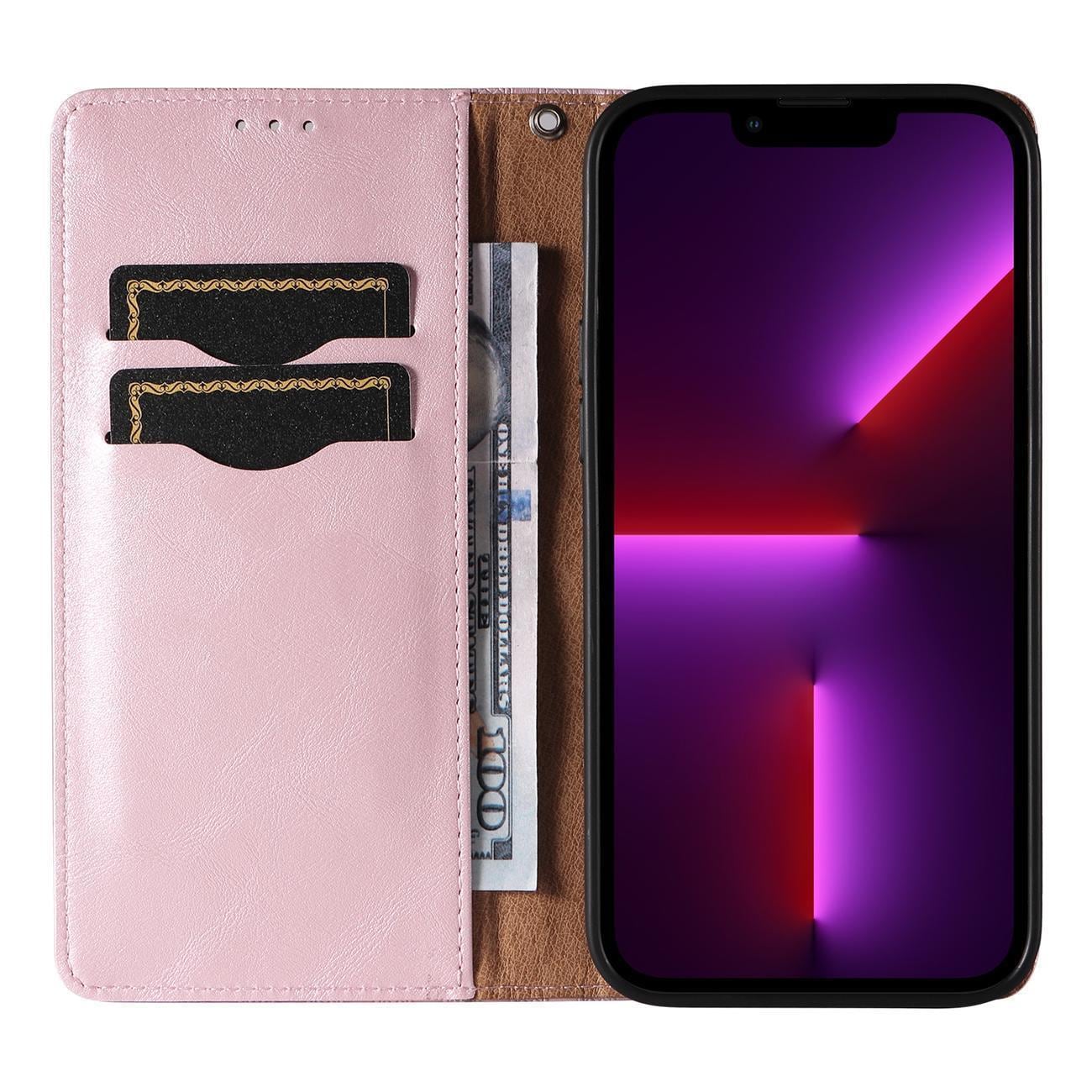 Magnet Stroppveske for Samsung Galaxy S23+ Flip Wallet Mini Lanyard Stand Pink