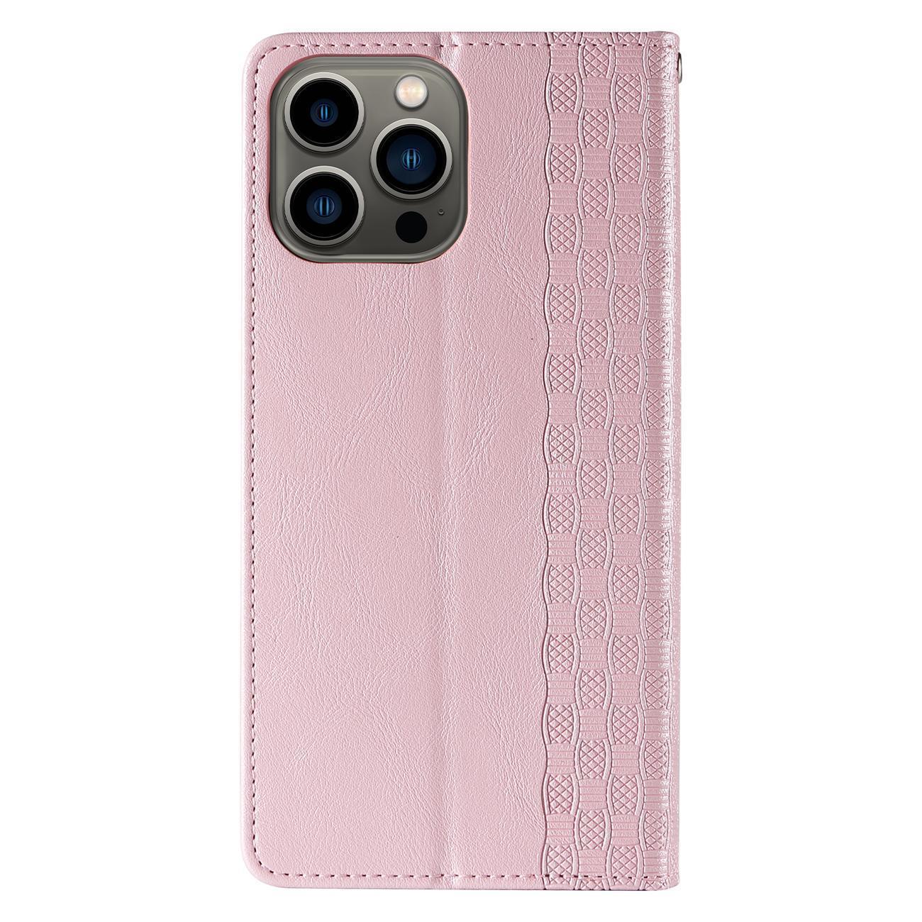 Magnet Stroppveske for Samsung Galaxy S23+ Flip Wallet Mini Lanyard Stand Pink