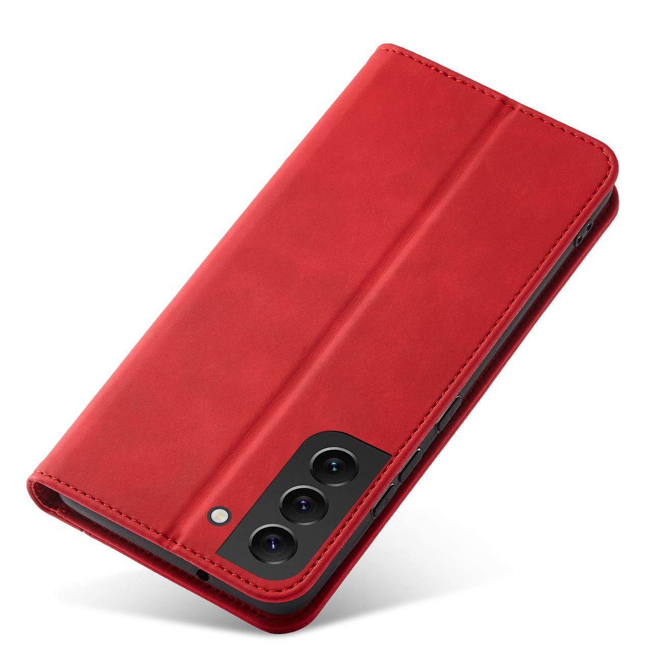 Magnet Fancy Case for Samsung Galaxy S23 + flip cover lommebok stativ rød