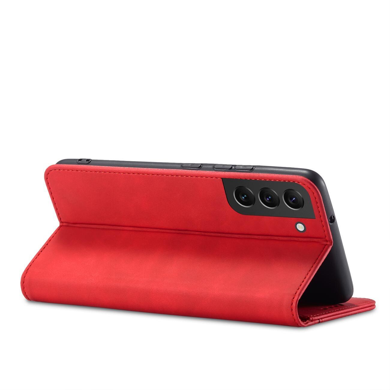 Magnet Fancy Case for Samsung Galaxy S23 + flip cover lommebok stativ rød
