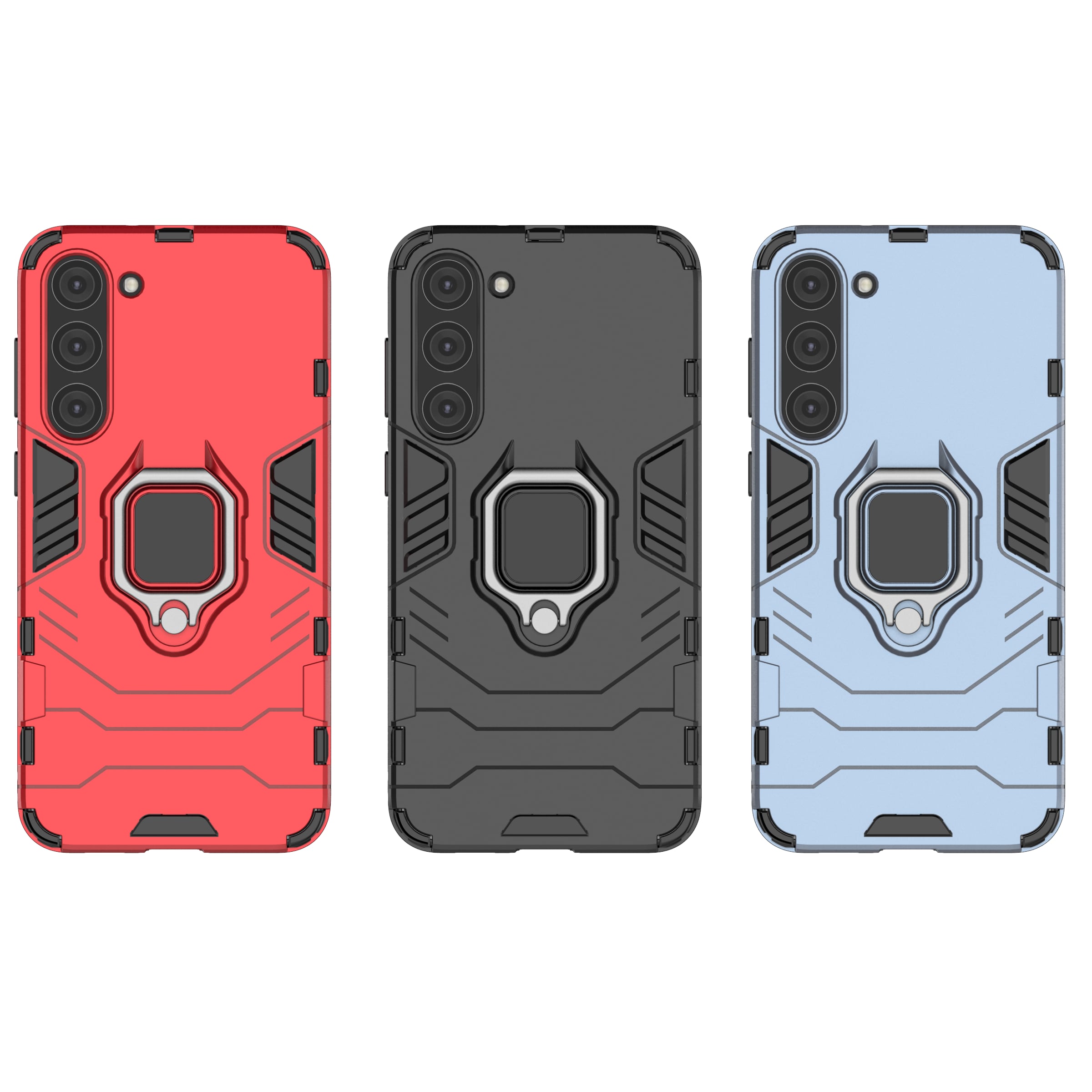 Ring Armor-etui for Samsung Galaxy S23+ pansrede deksel magnetisk holderring svart