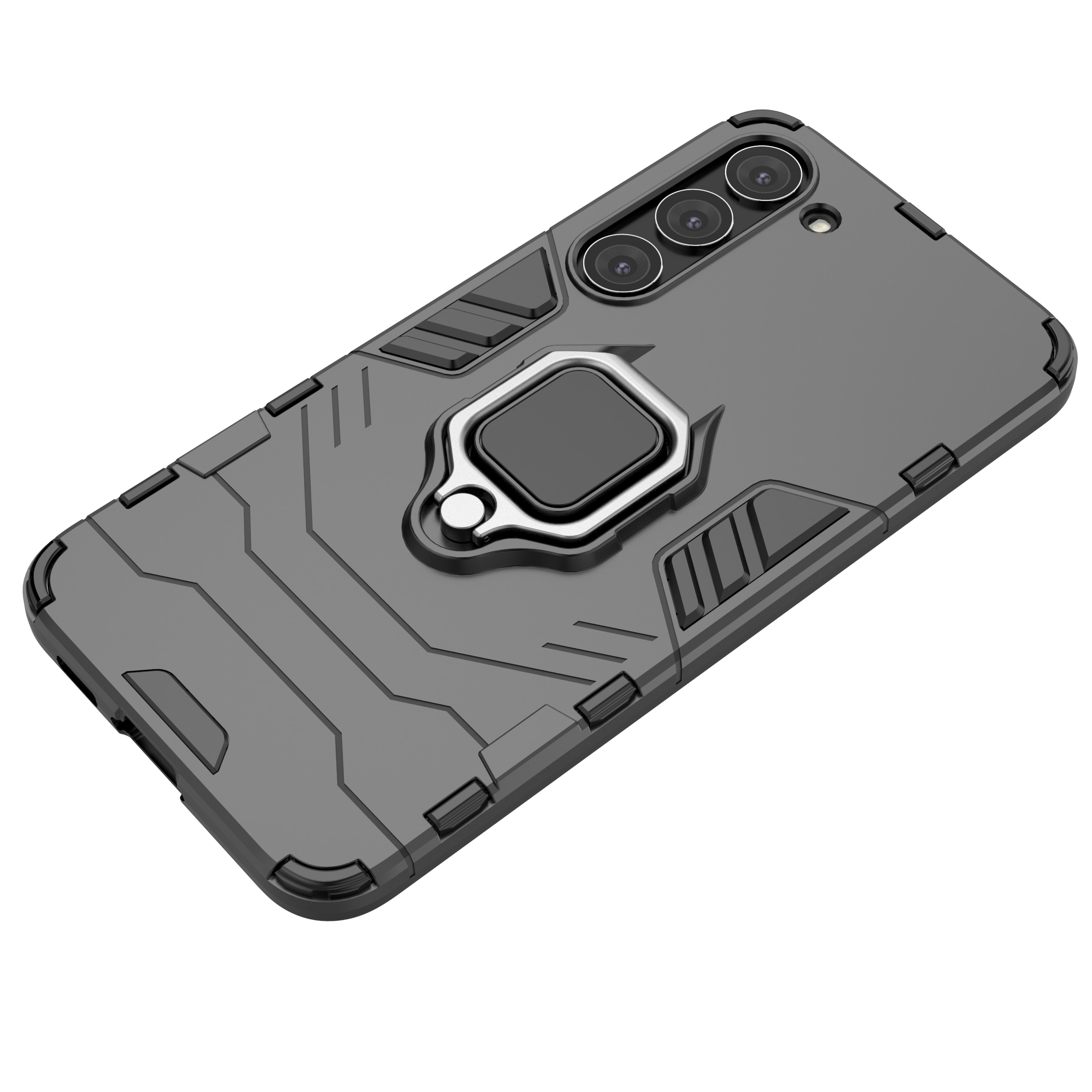 Ring Armor-etui for Samsung Galaxy S23+ pansrede deksel magnetisk holderring svart