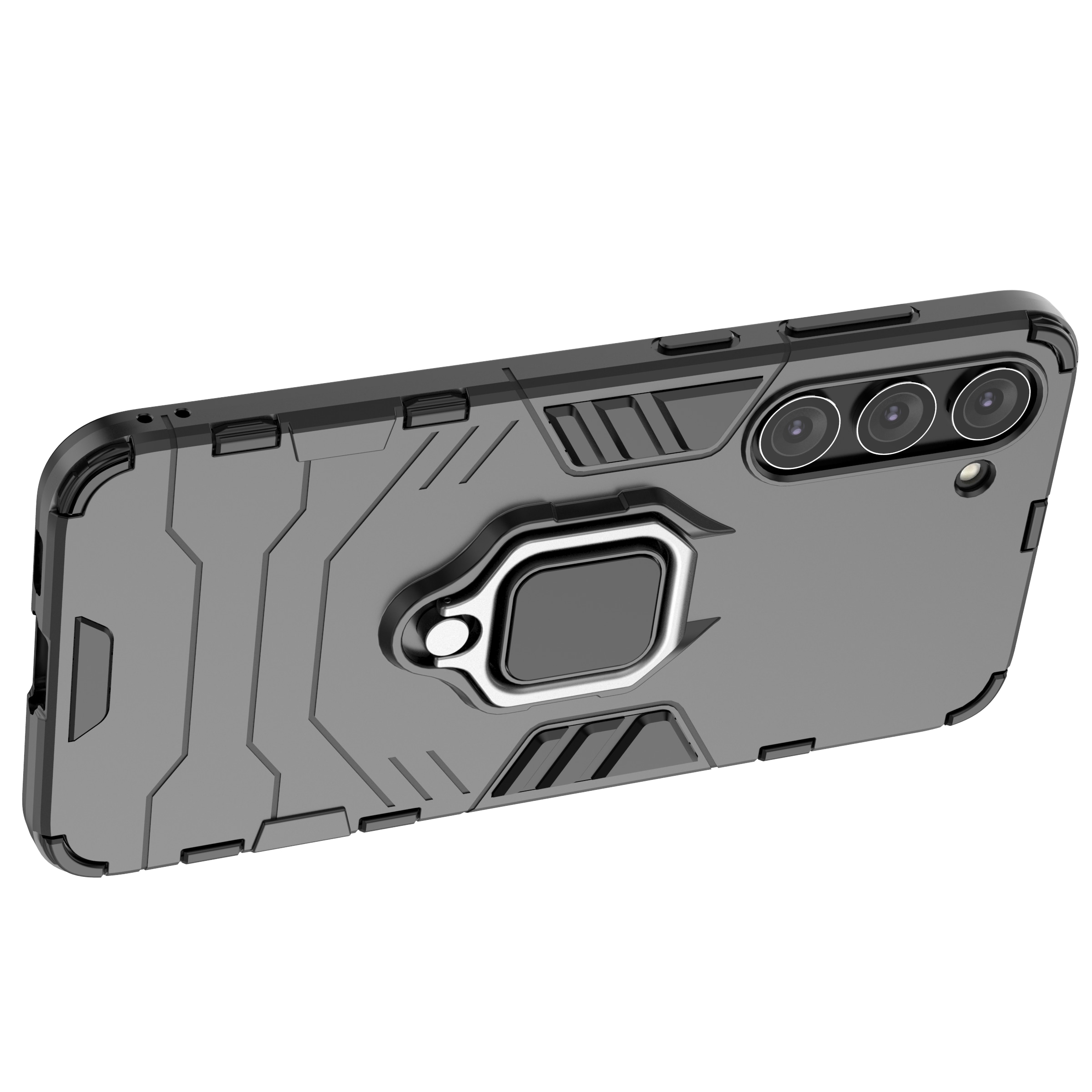 Ring Armor-etui for Samsung Galaxy S23+ pansrede deksel magnetisk holderring svart