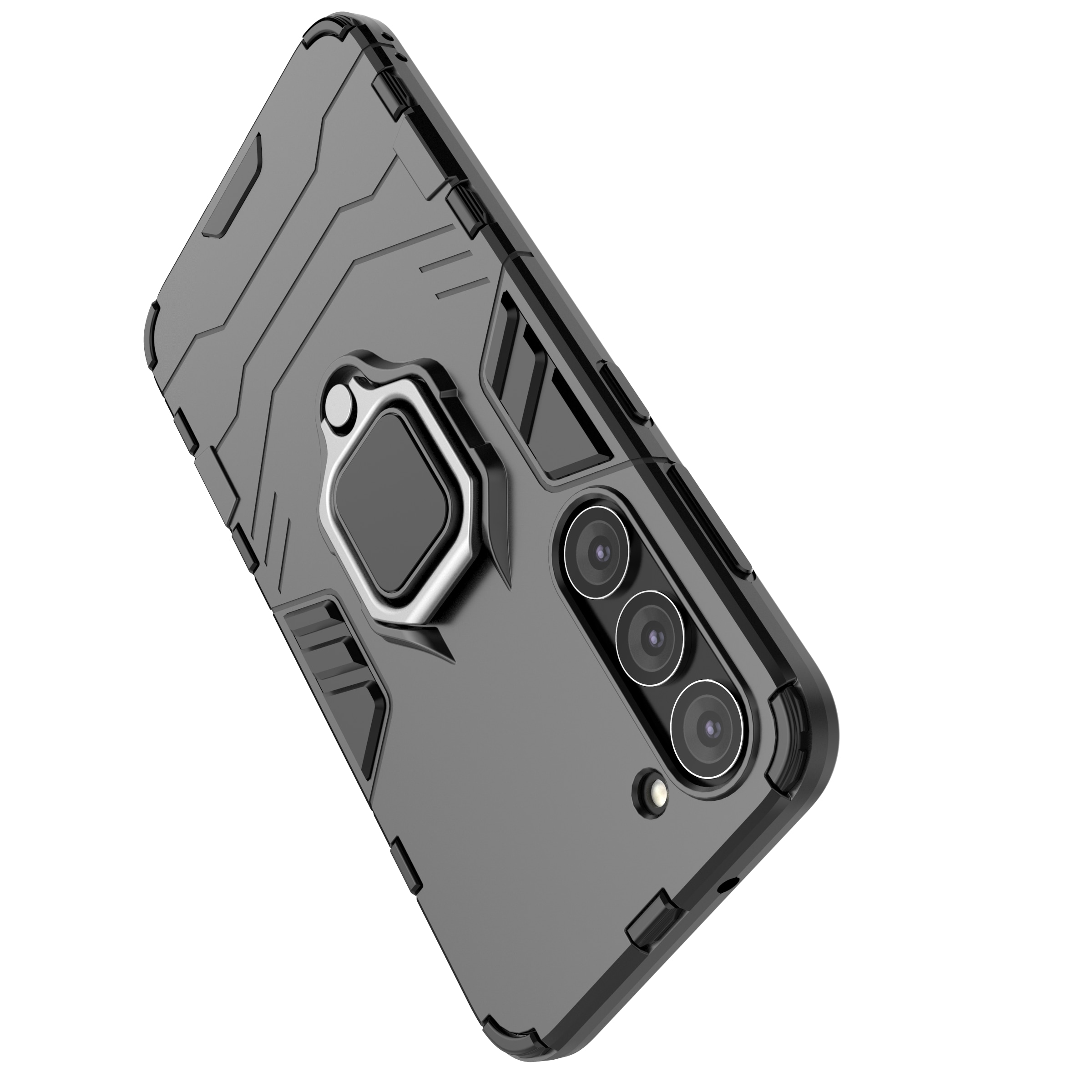 Ring Armor-etui for Samsung Galaxy S23+ pansrede deksel magnetisk holderring svart