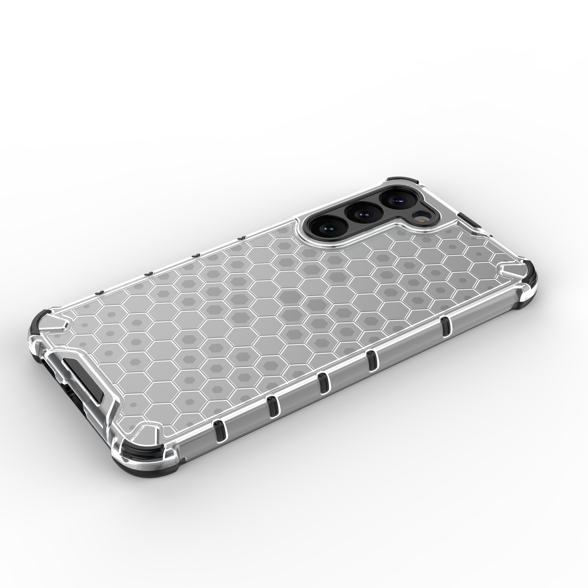 Honeycomb-etui for Samsung Galaxy S23+ pansret hybriddeksel svart