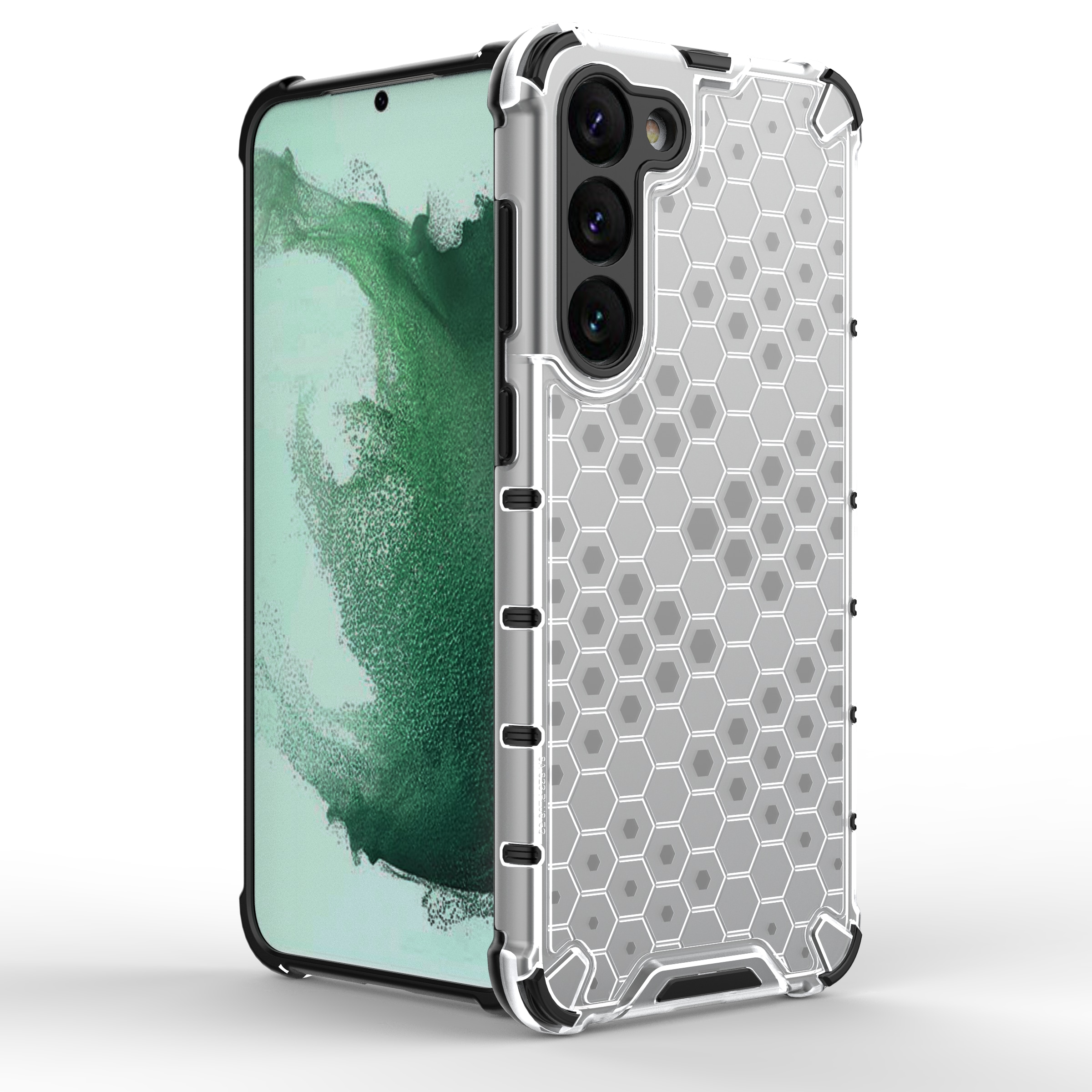 Honeycomb-etui for Samsung Galaxy S23+ pansret hybriddeksel blå