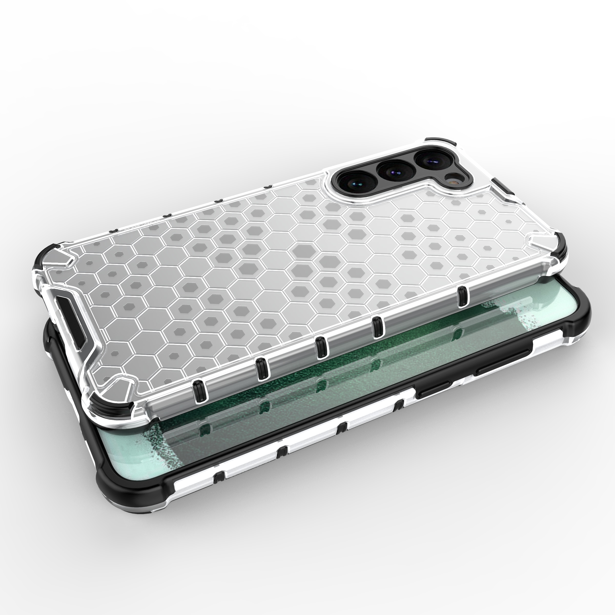 Honeycomb-etui for Samsung Galaxy S23+ pansret hybriddeksel blå