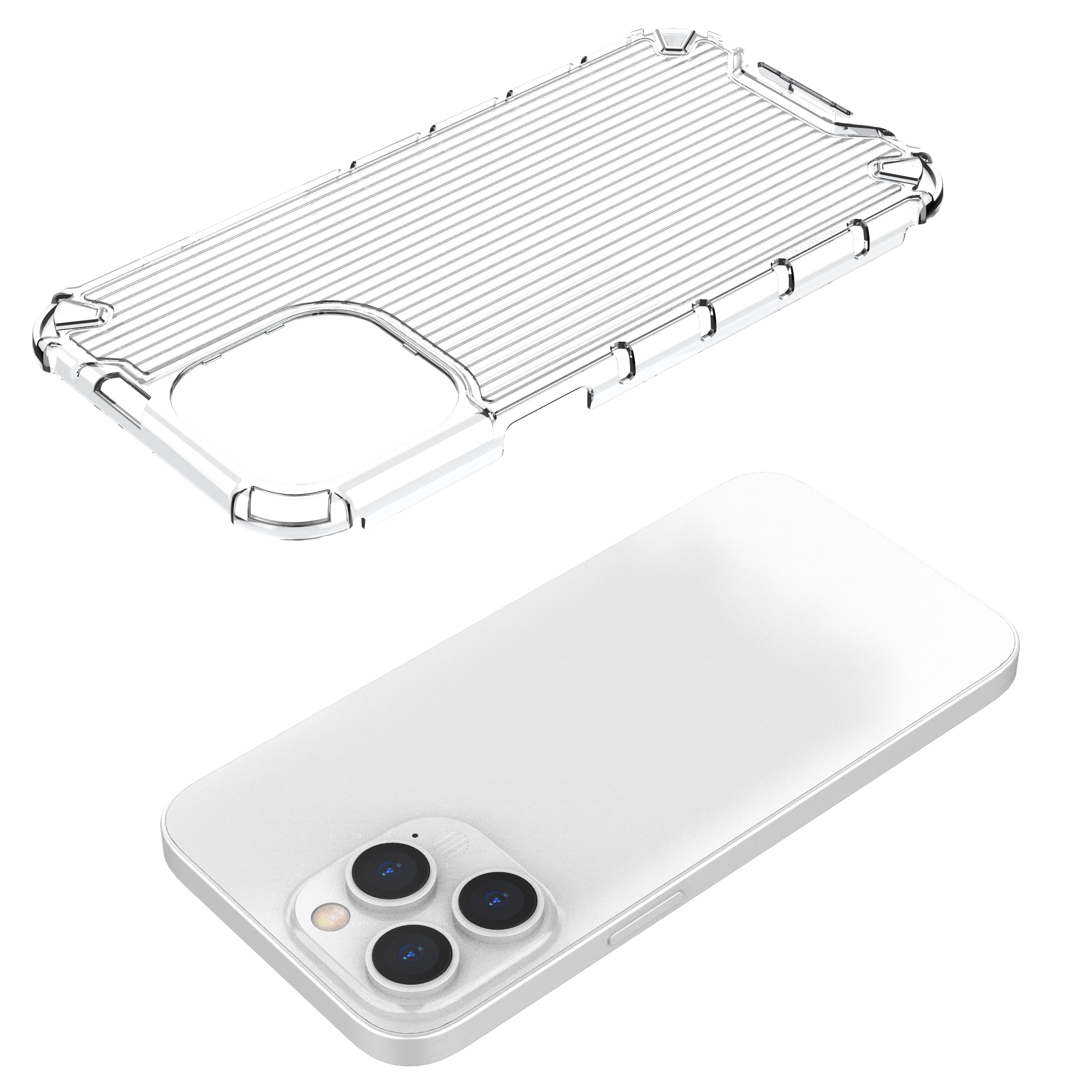 Ombre Protect-etui for iPhone 13 Pro pansrede deksel rosa og blå