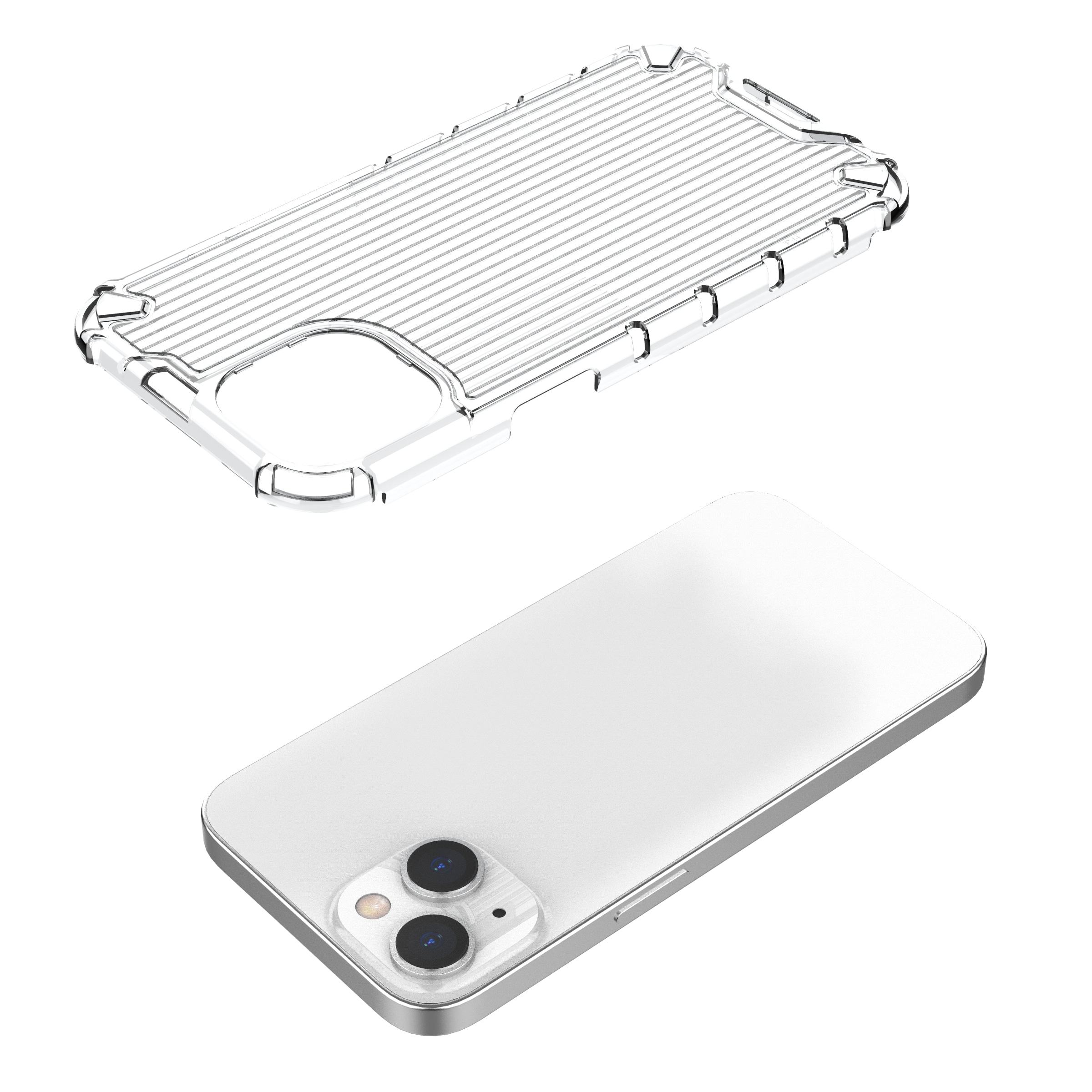 Ombre Protect-etui for iPhone 14 rosa og blått panseretui